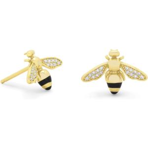 Honey Bee Stud Earrings For Women&apos;s Girls Round D/...
