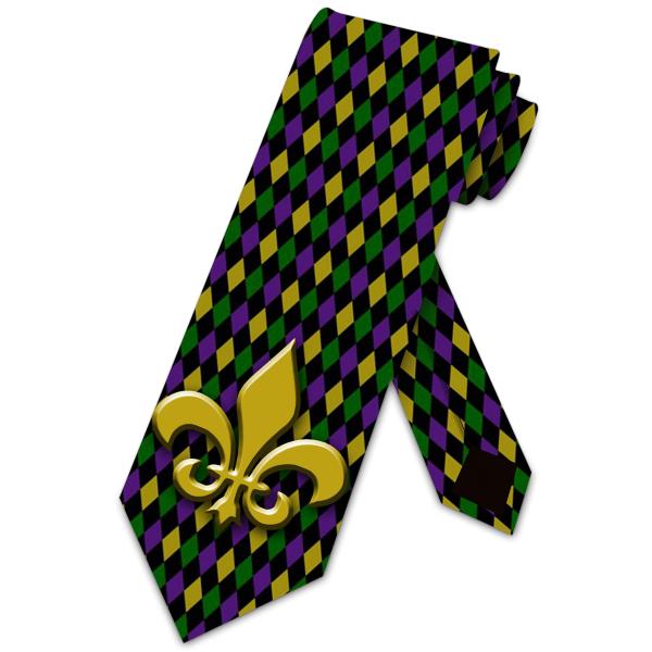 Three Rooker Mardi Gras Ties Mens Fleur de Lis New...