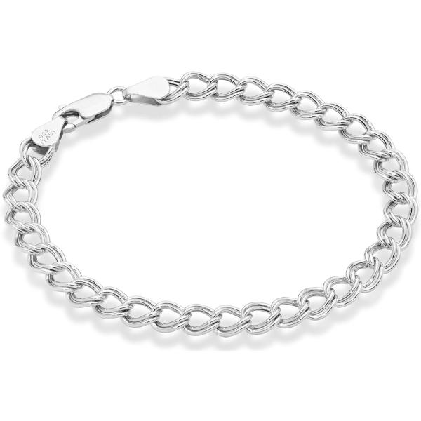 【並行輸入品】Miabella 925スターリングシルバー イタリア製 ダブルカーブリンクチェーンブ...