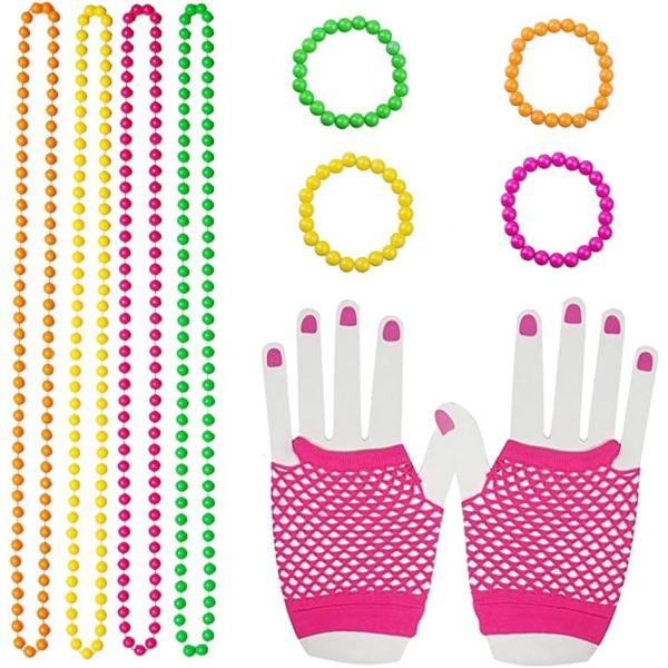 【並行輸入品】80s Women Costume Accessories Set Acrylic N...