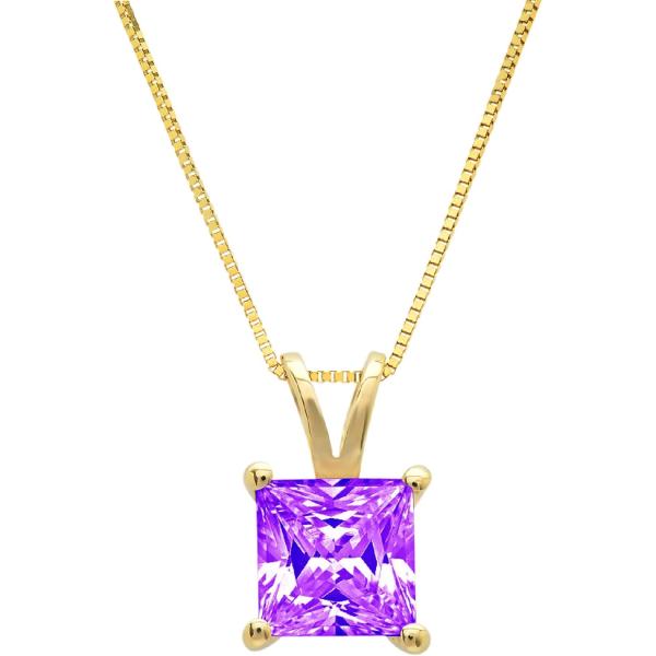 【並行輸入品】2.50 ct Brilliant Princess Cut Fine Pendant...