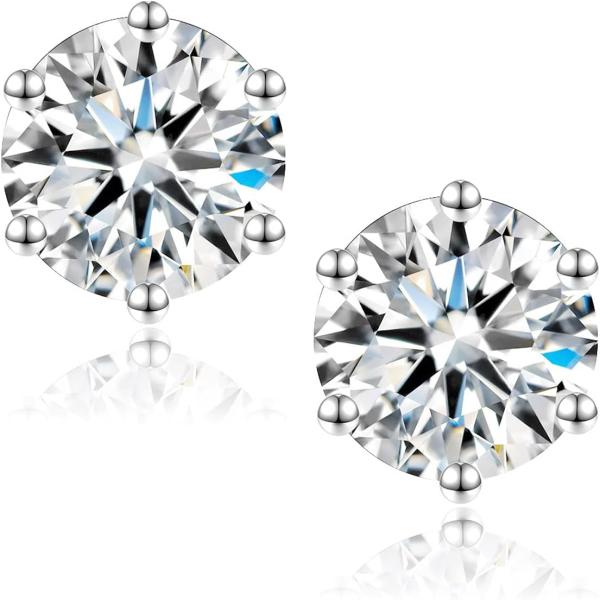 【並行輸入品】SecreTalk モアッサナイト スタッドピアス 1ct DF カラー 理想カット ...