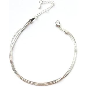 【並行輸入品】SILBERTALE Snake Chain Layered Anklets for ...