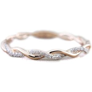 【並行輸入品】PULABO ツイストリング ダイヤモンド フルエタニティ 結婚指輪 ローズゴールド ...