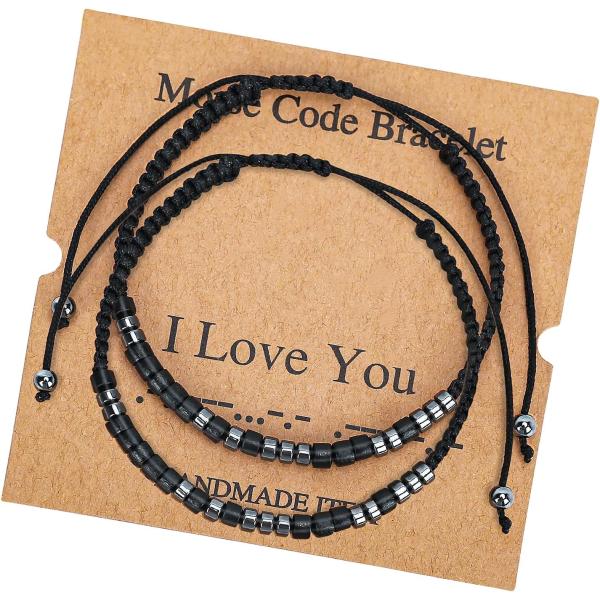 【並行輸入品】KDQUEERY モールス符号ブレスレット レディース メンズ ストリングブレスレット...