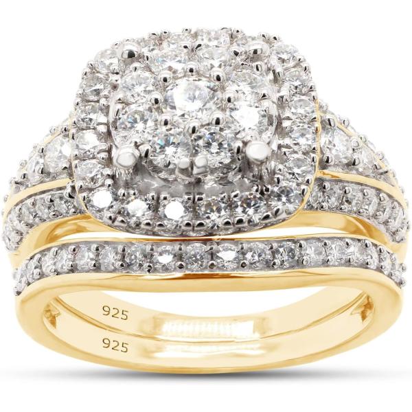 【並行輸入品】SAVEARTH DIAMONDS 1 1/4 CTTW ラウンドカット 人工モアッサ...