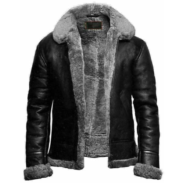 【並行輸入品】B3 Bomber Sheepskin Shearling Leather Jacke...