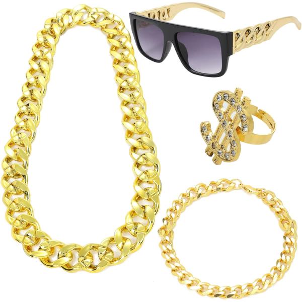 【並行輸入品】80年代90年代ヒップホップコスチュームアウトフィット パンク サングラス ネックレス...