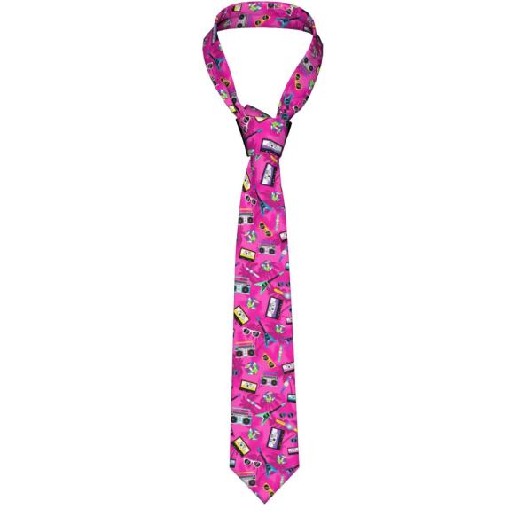 【並行輸入品】Music And Fun 80s Pink Design Men'S Tie Fun...