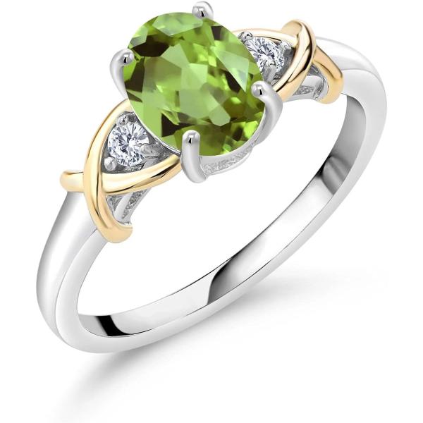 【並行輸入品】[Gem Stone King] 1.50カラット 天然石 ペリドット 指輪 リング ...