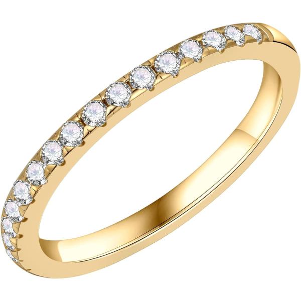 【並行輸入品】1.5mm モアッサナイト ハーフエタニティリング 女性用 0.25-0.3ct D ...