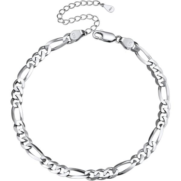 【並行輸入品】スターリングシルバー アンクレット レディース 925 刻印入りフットブレスレット 8...