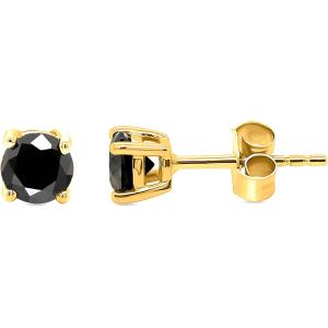 【並行輸入品】Shineadime 0.50Ct Round Black Diamond Stud ...