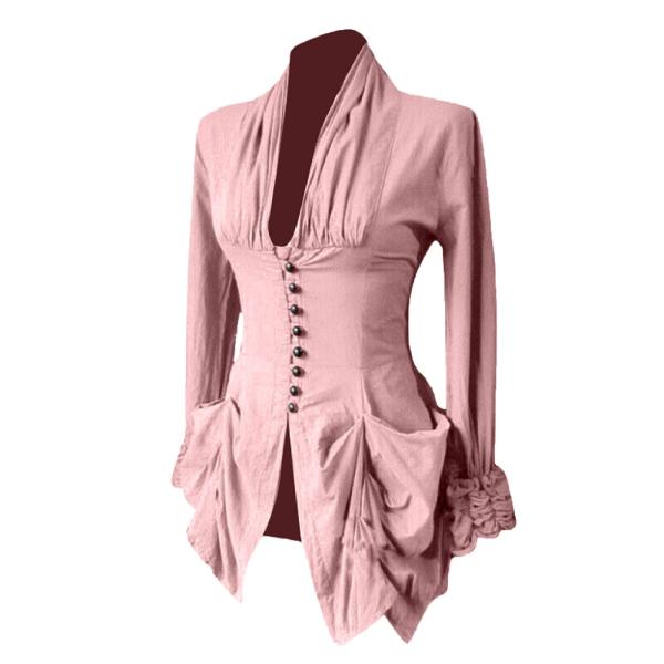 Women&apos;s Vintage Renaissance Tailcoat Tops Plus Siz...