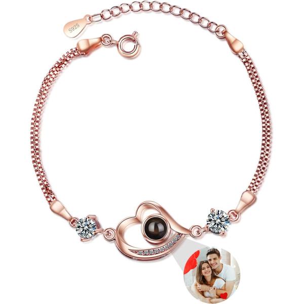 【並行輸入品】パーソナライズされた写真ブレスレット 女性用 カスタムラウンドブレスレット 写真付き ...