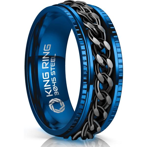 【並行輸入品】King Ring スーパースピナーリング 8mm ステンレススチール フィジェットリ...