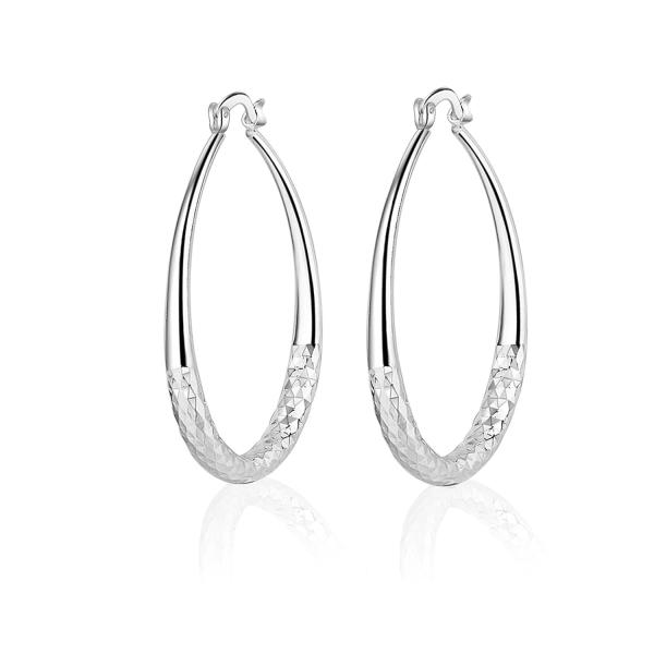 【並行輸入品】Simple Oval Silver Earrings  Polishing Proc...