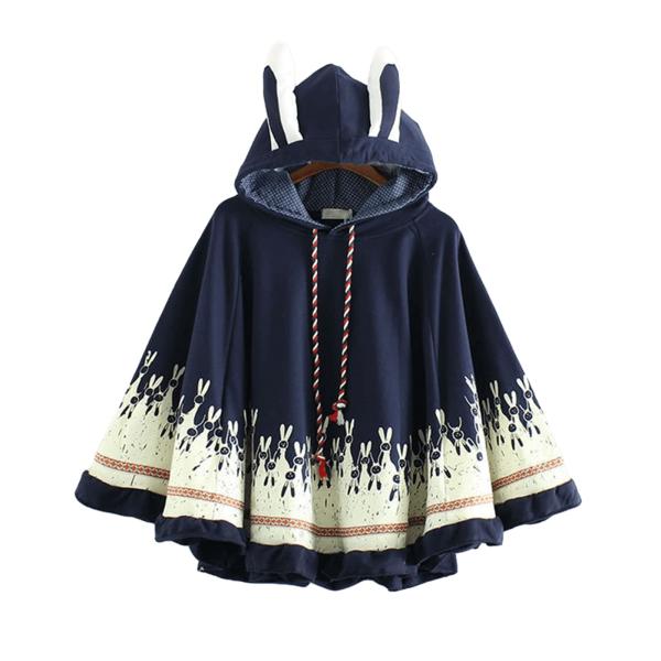 Aobiono Women Girl Kawaii Bunny Ears Hoodie Cloak ...