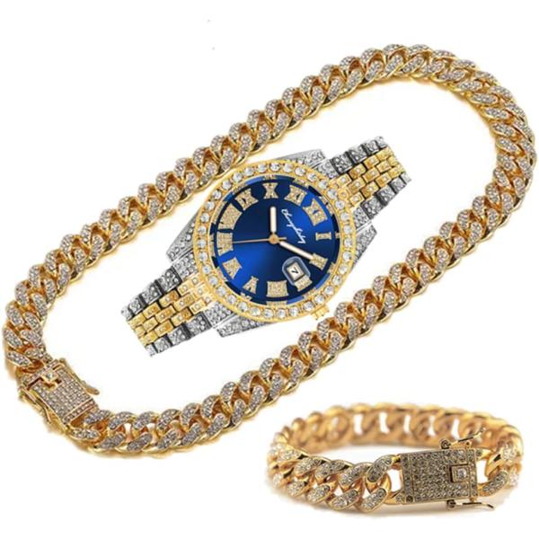【並行輸入品】NUAYA 3PC Men's Hip Hop Luxury Micro Pave C...