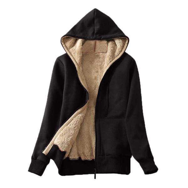 BilyBY Coat Casual Up Warm Lined Women&apos;s Hooded Sw...