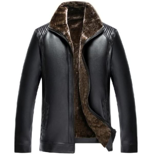 Men&apos;s Winter Warm Leather Thick Jackets Male Wool ...