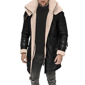 Meitianfacai Mens Fashion Sherpa Fleece Lined Jacket Suede Coat  並行輸入品｜fusion-f