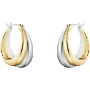 【並行輸入品】PICKBEAU 18K ツートンカラー ゴールド シルバー カーブピアス レディース...