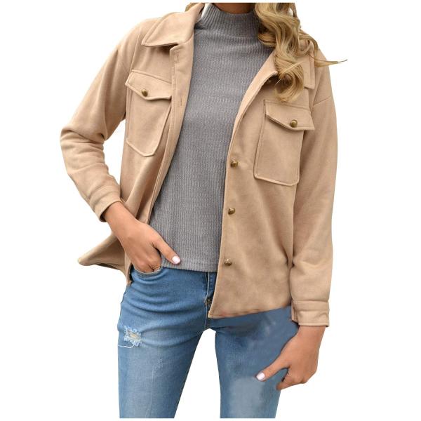 【並行輸入品】Women's Fashion Jacket Coat All Match Butto...
