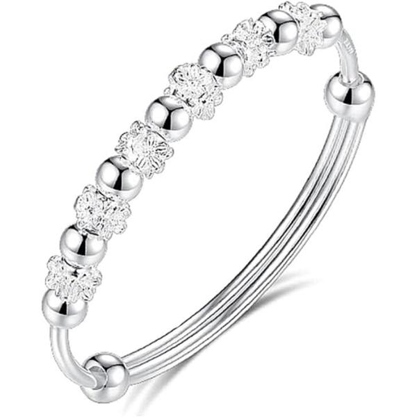 【並行輸入品】スターリングシルバーブレスレット レディース 925スターリングシルバー ビーズ バン...