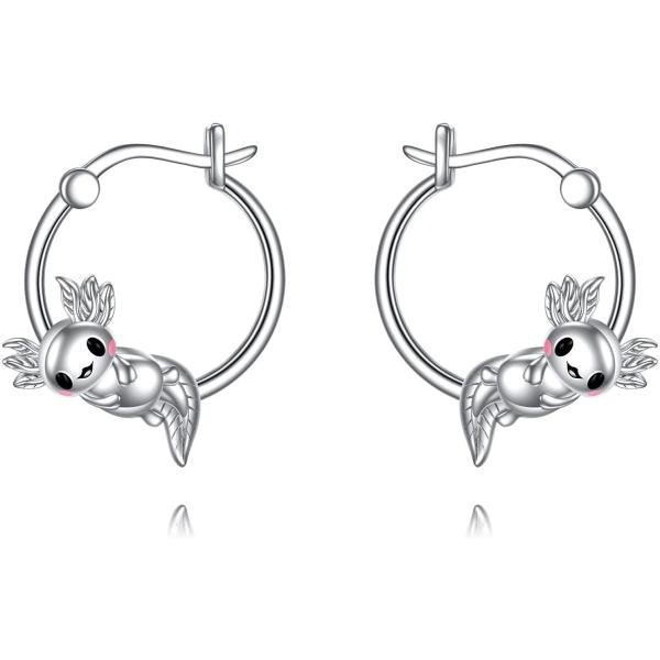 【並行輸入品】DAYLINLOVE Axolotl イヤリング 女の子用 925スターリングシルバー...