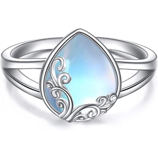 【並行輸入品】POPLYKE レインボームーンストーン フィリグリー バンドリング スターリングシル...