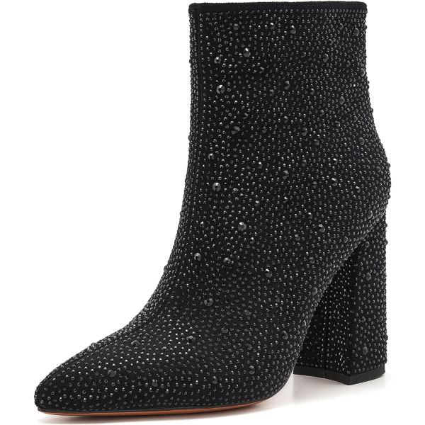 ZXHYZLZ Women&apos;s Sparkling Rhinestone Ankle Boots w...