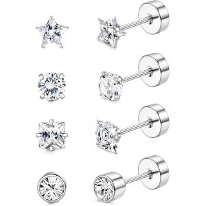 並行輸入品】MomentWish スタッドピアスシルバー 1 カラットモアサ