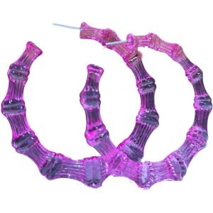 【並行輸入品】80年代90年代の大きな竹フープイヤリング ヒップホップステートメントイヤリング ファ...