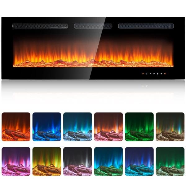oneinmil Electric Fireplace, 50 inch Wide Recessed...
