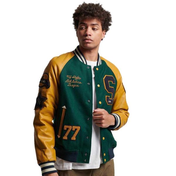 Superdry Mens College Varsity Patched Bomber Jacke...