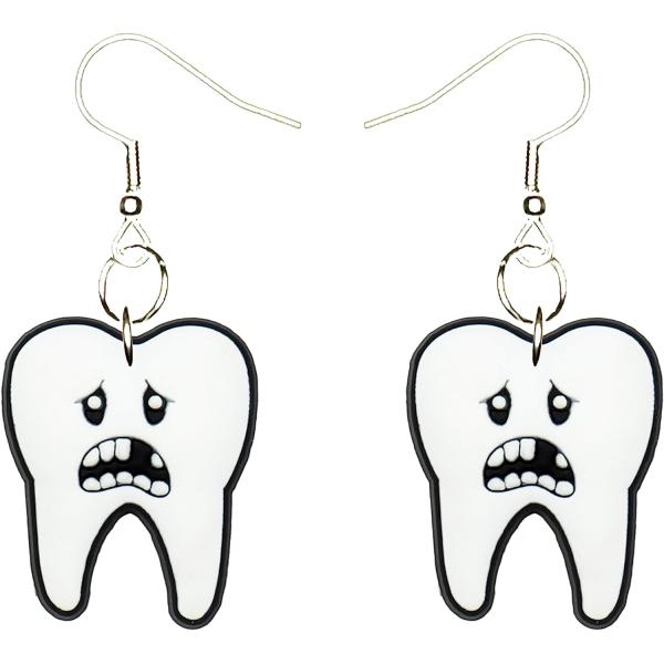 Tooth Teeth Earrings Lead and Nickle Free Silver P...