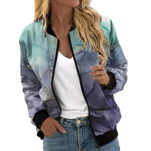 Womens Bomber Jacket Spring Casual Jackets Lightwe...