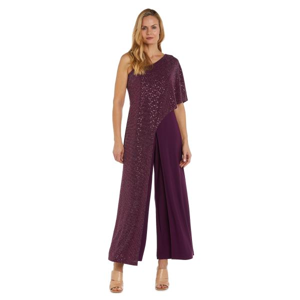【並行輸入品】R&amp;M Richards Asymmetric Jumpsuit W/Sequined...