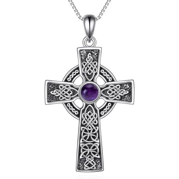 【並行輸入品】YONFQE ケルト十字架ネックレス スターリングシルバー アイリッシュクロスペンダン...