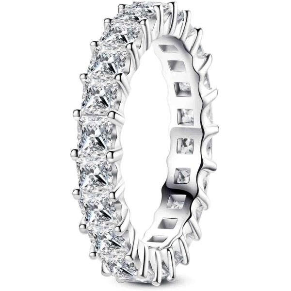 【並行輸入品】AnuClub モアッサナイト エタニティリング ラウンド/エメラルドカット 5ctt...