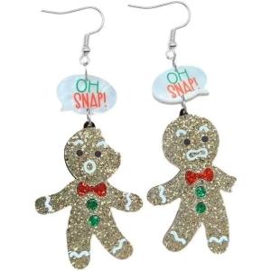 【並行輸入品】Christmas Earrings Sparkle Cute Funny Acryl...