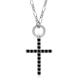 【並行輸入品】WAHZAUS ブラッククロス モアッサナイトネックレス メンズ Dカラー VVS1 ...