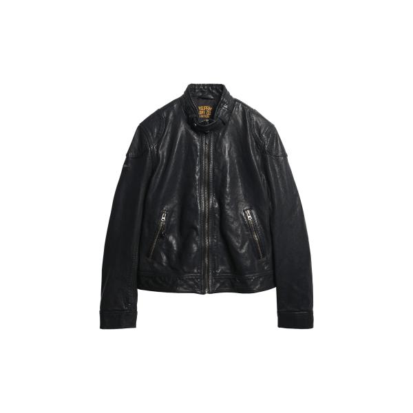 【並行輸入品】Superdry Mens Leather Racer Jacket Cow Indi...