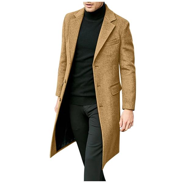 Ymosrh Winter Coats For Men, Long Pea Coat Single ...