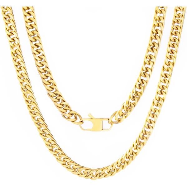 【並行輸入品】Tuewut キューバンチェーンネックレス メンズ 8mm チャンキー マイアミ シル...