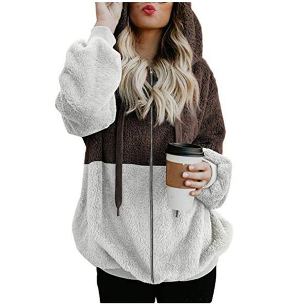 【並行輸入品】Coats For Women Fashion Womens Zip Up Plush...