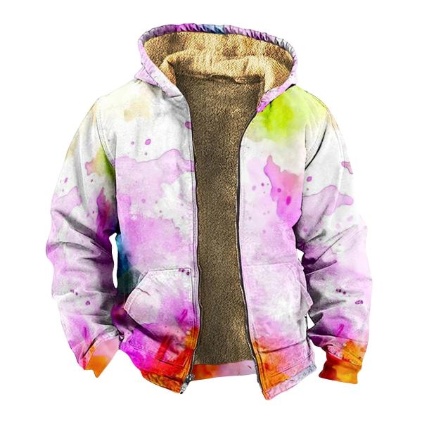 Zip Up Hoodie Men Winter Sherpa Lined Jacket Men W...