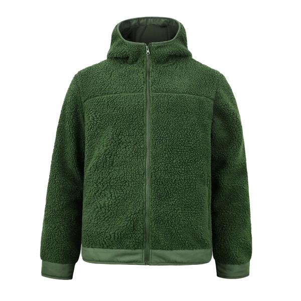 R 754 Lime Green Man Coat Fleece Lined Wool Puffer...