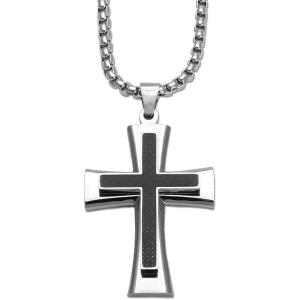 【並行輸入品】SPARTAN メンズ クロスペンダントネックレス ステンレススチール ロロステンレス...